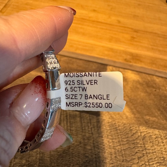 6.5 ctw moissanite snake bangle bracelet - Picture 4 of 6